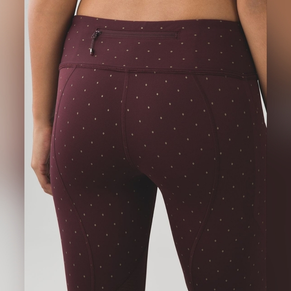 Lululemon Pace Rival CropNight Fall Bordeaux Drama Gold / Bordeaux Drama… - Picture 6 of 12
